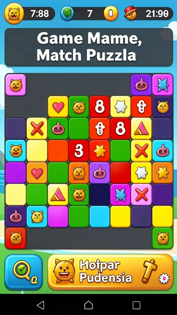 73k - Screenshot dari level akhir yang menantang.